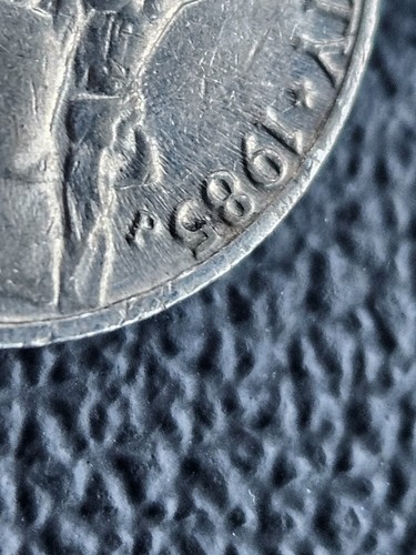 1985 nickel with indented - p,